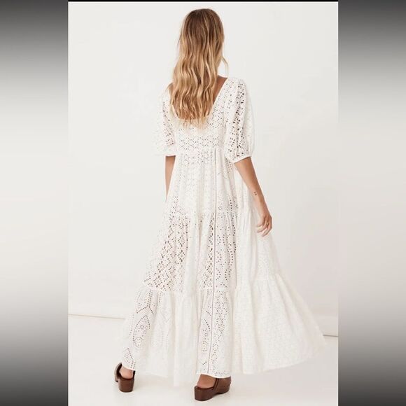 NEW Spell and the Gypsy Lottie Gown with Slip White Eyelet Lace Small - Picture 4 of 15